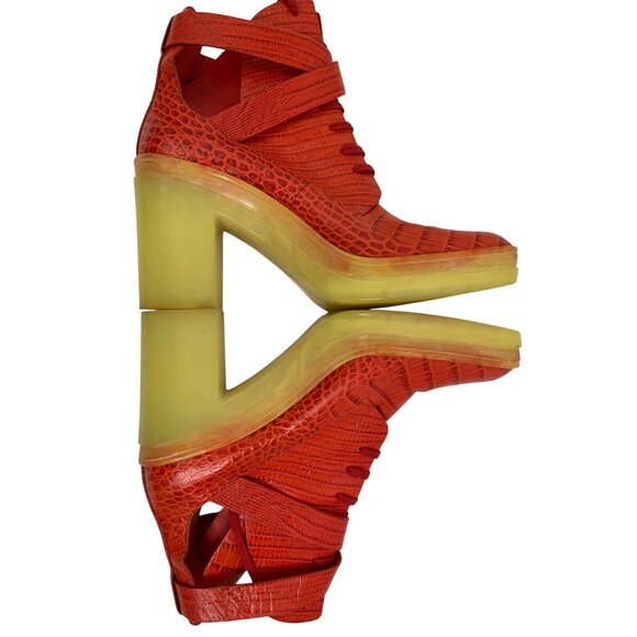 Alexander Wang Red Leather Heeled Boots Size 9.5 - Picture 8 of 10